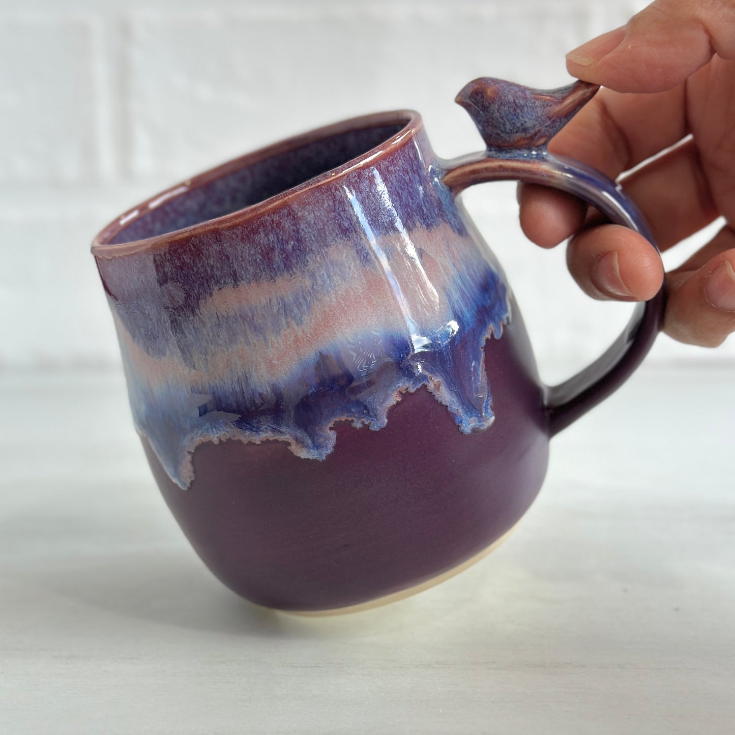 No.9 Zen Bird Mug, Northwest Purple Berries, 14oz