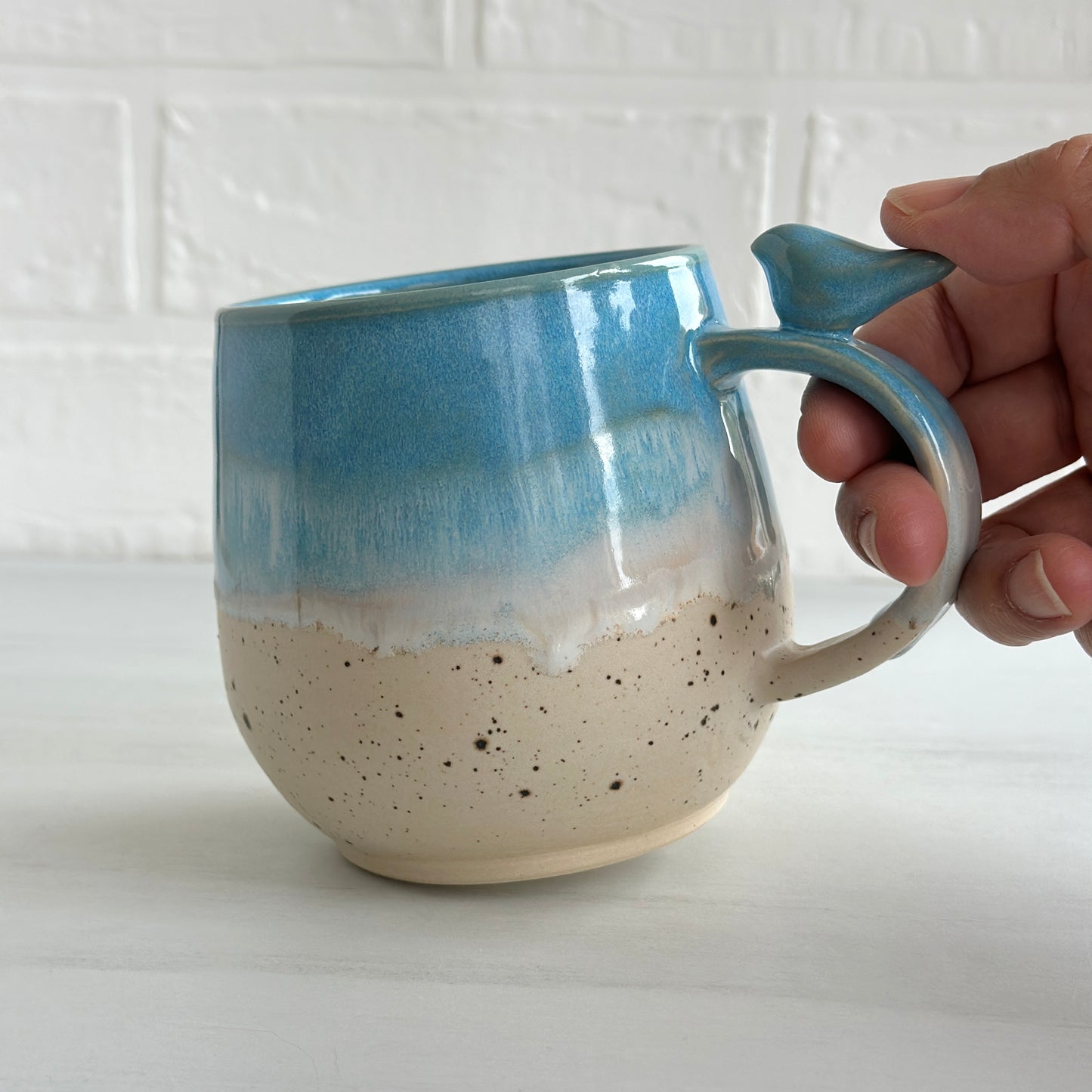 Zen Bird Mug, Sand & Sea in Summer Beach, 16oz #14