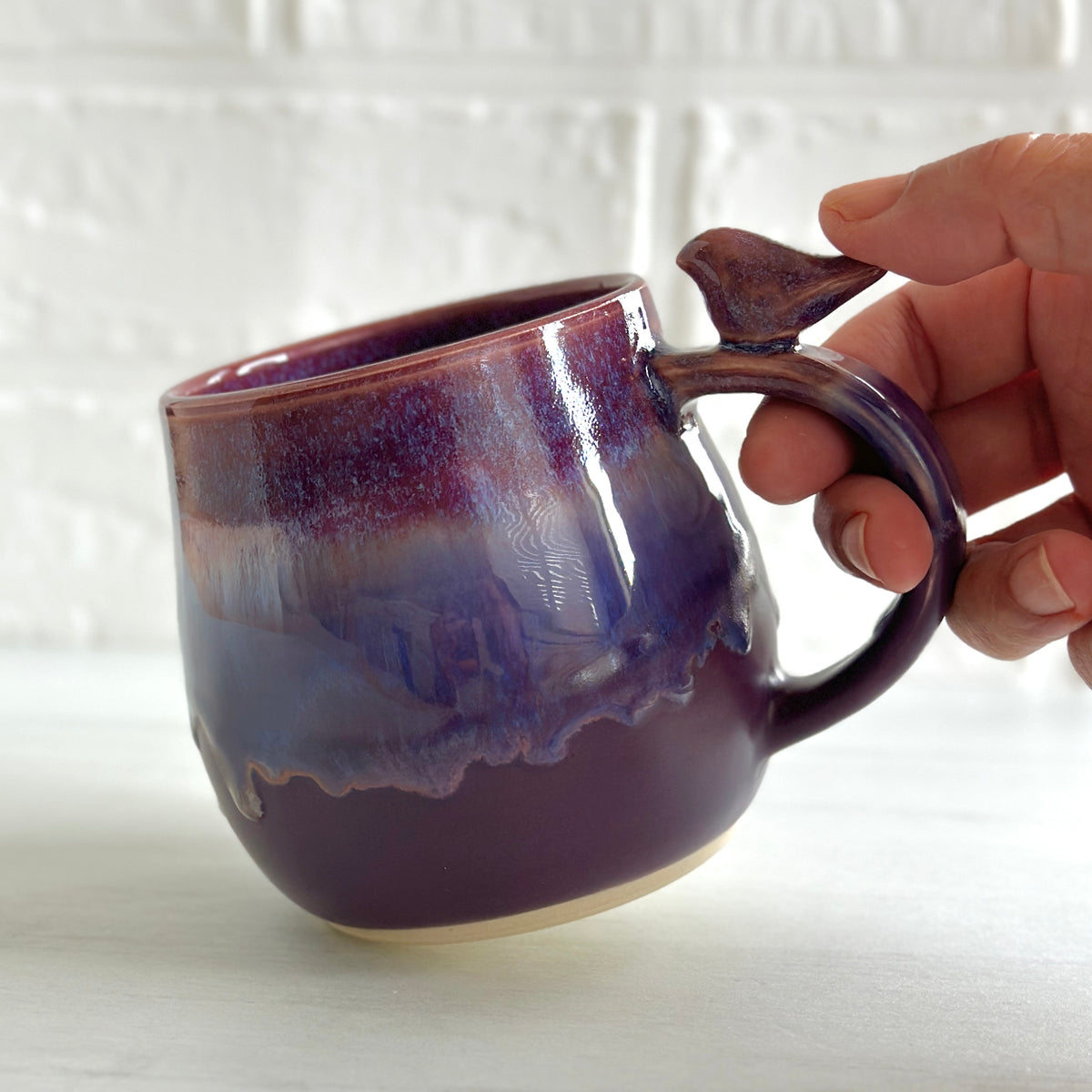 Zen Bird Mug, Northwest Purple Berries #26