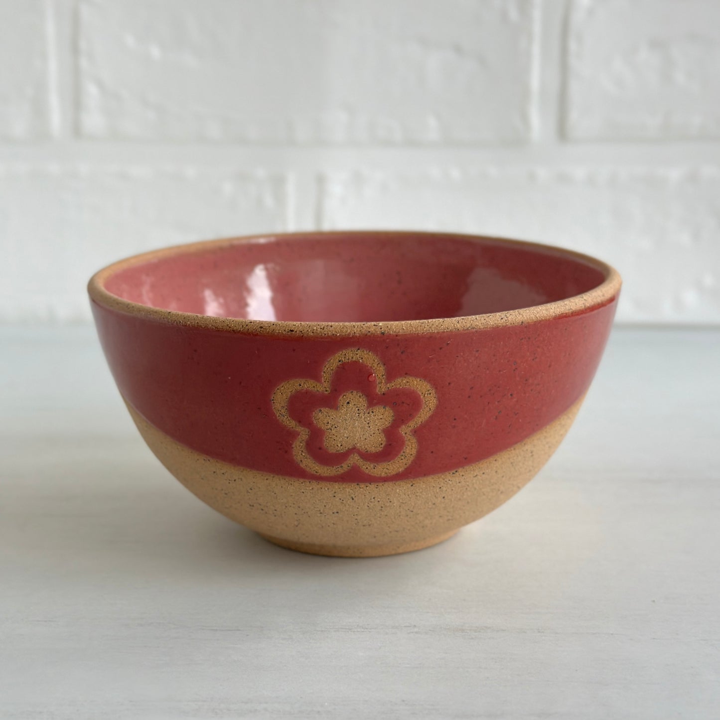 Speckled Clay Retro Flower Bowl