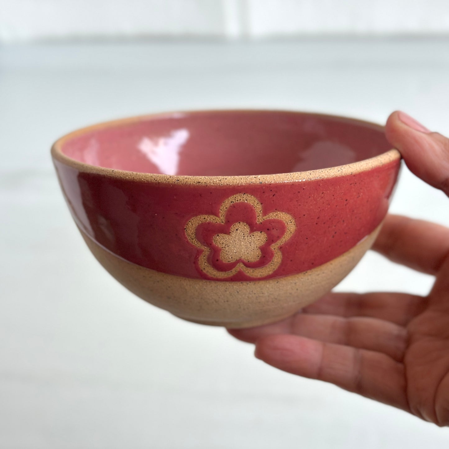 Speckled Clay Retro Flower Bowl