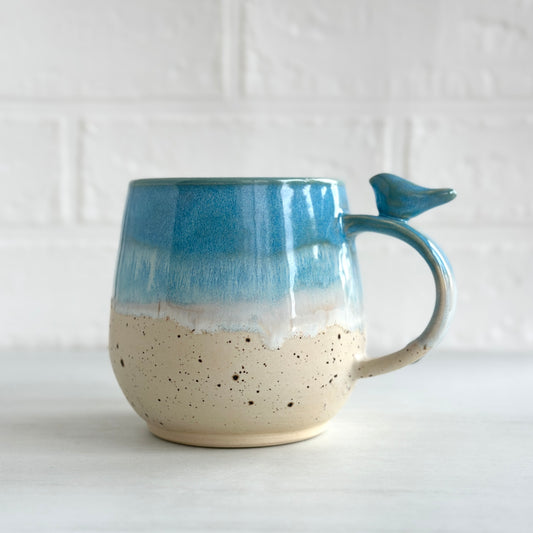 Zen Bird Mug,  Sand & Sea in Summer Beach, 16oz #14