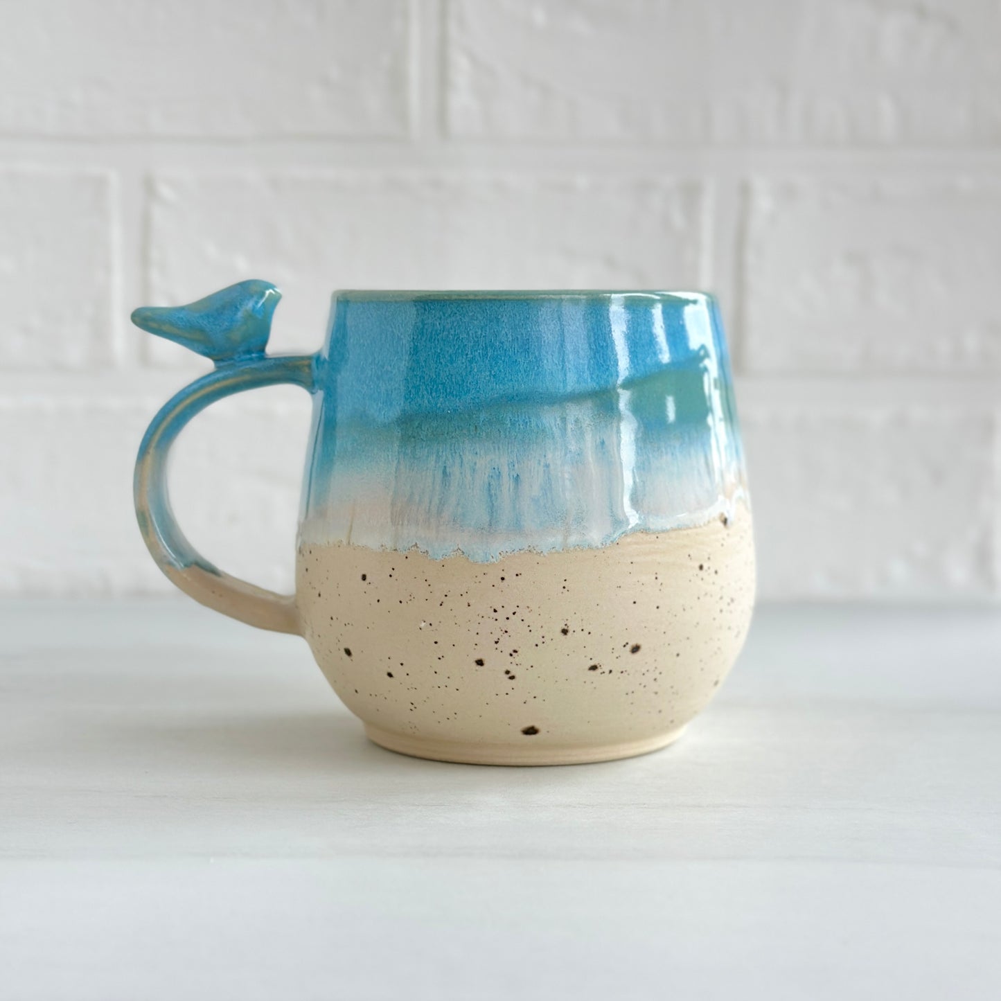 Zen Bird Mug,  Sand & Sea in Summer Beach, 16oz #14