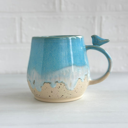 Zen Bird Mug,  Sand & Sea in Summer Beach, 16oz #15