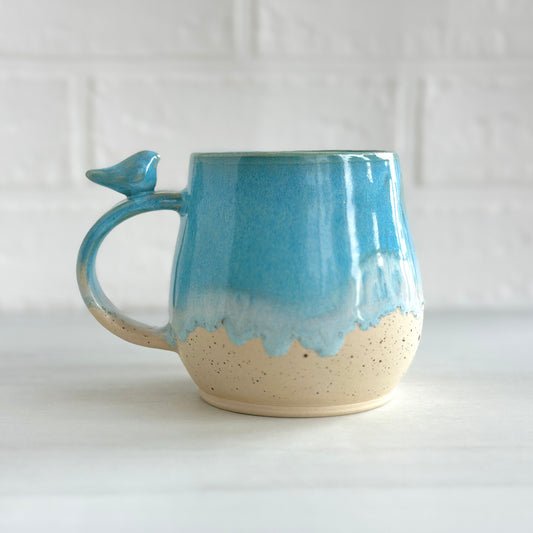 Zen Bird Mug,  Sand & Sea in Summer Beach, 16oz #15