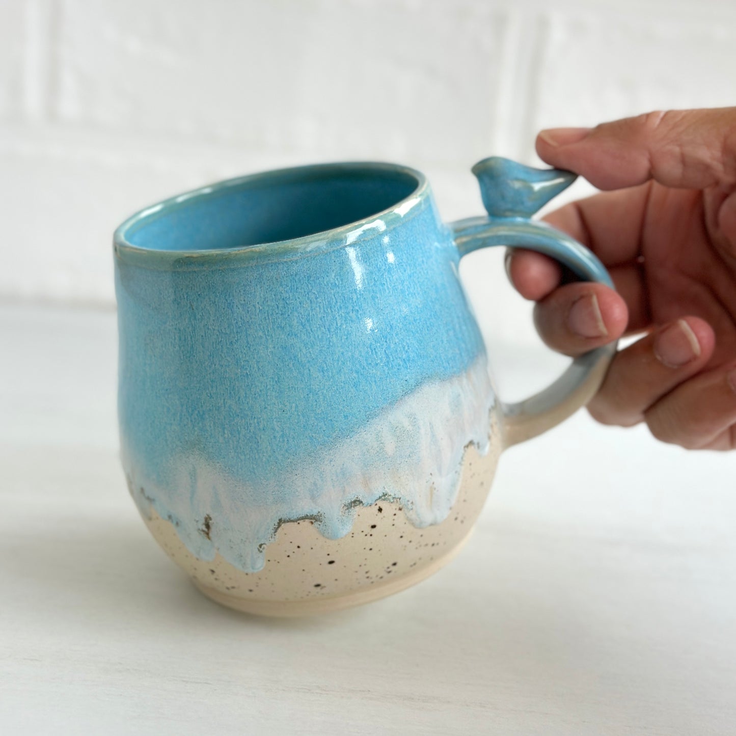 Zen Bird Mug,  Sand & Sea in Summer Beach, 16oz #15
