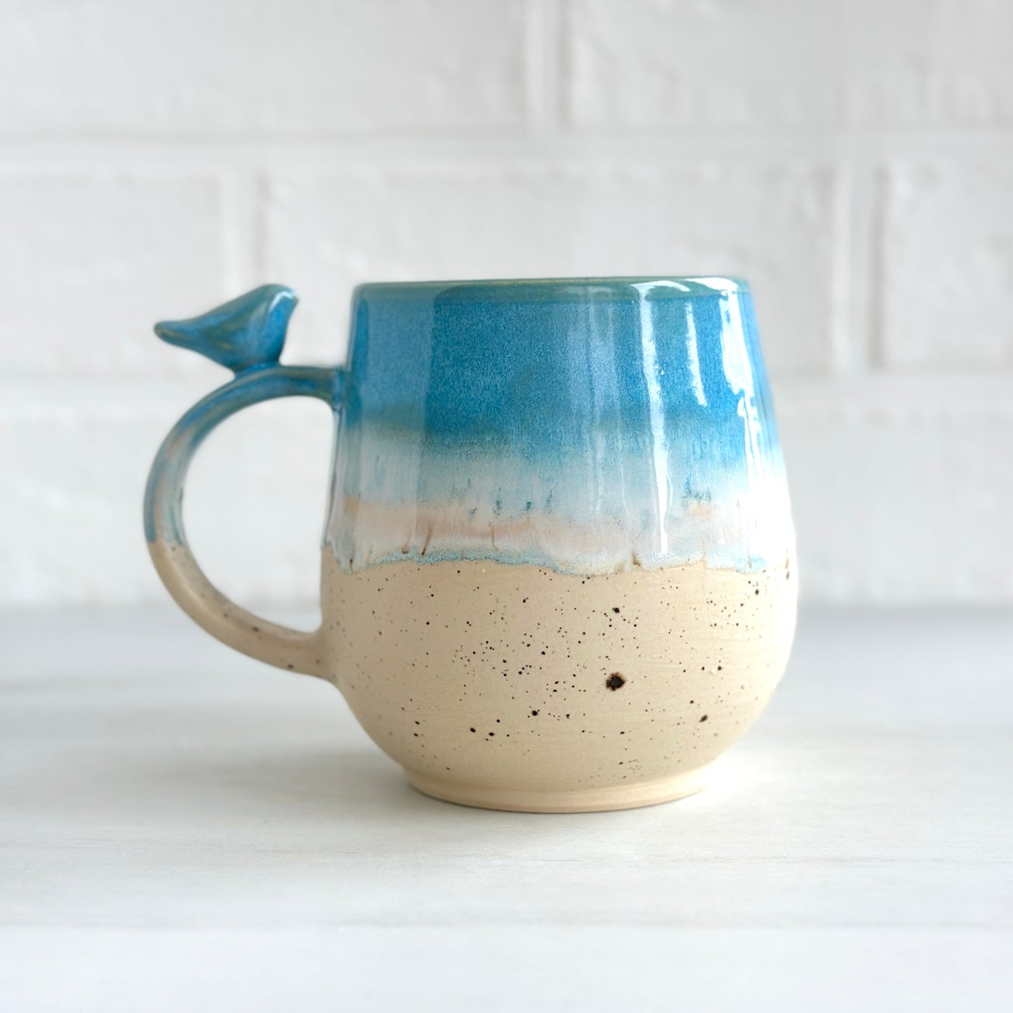 Zen Bird Mug,  Sand & Sea in Summer Beach, 16oz #16