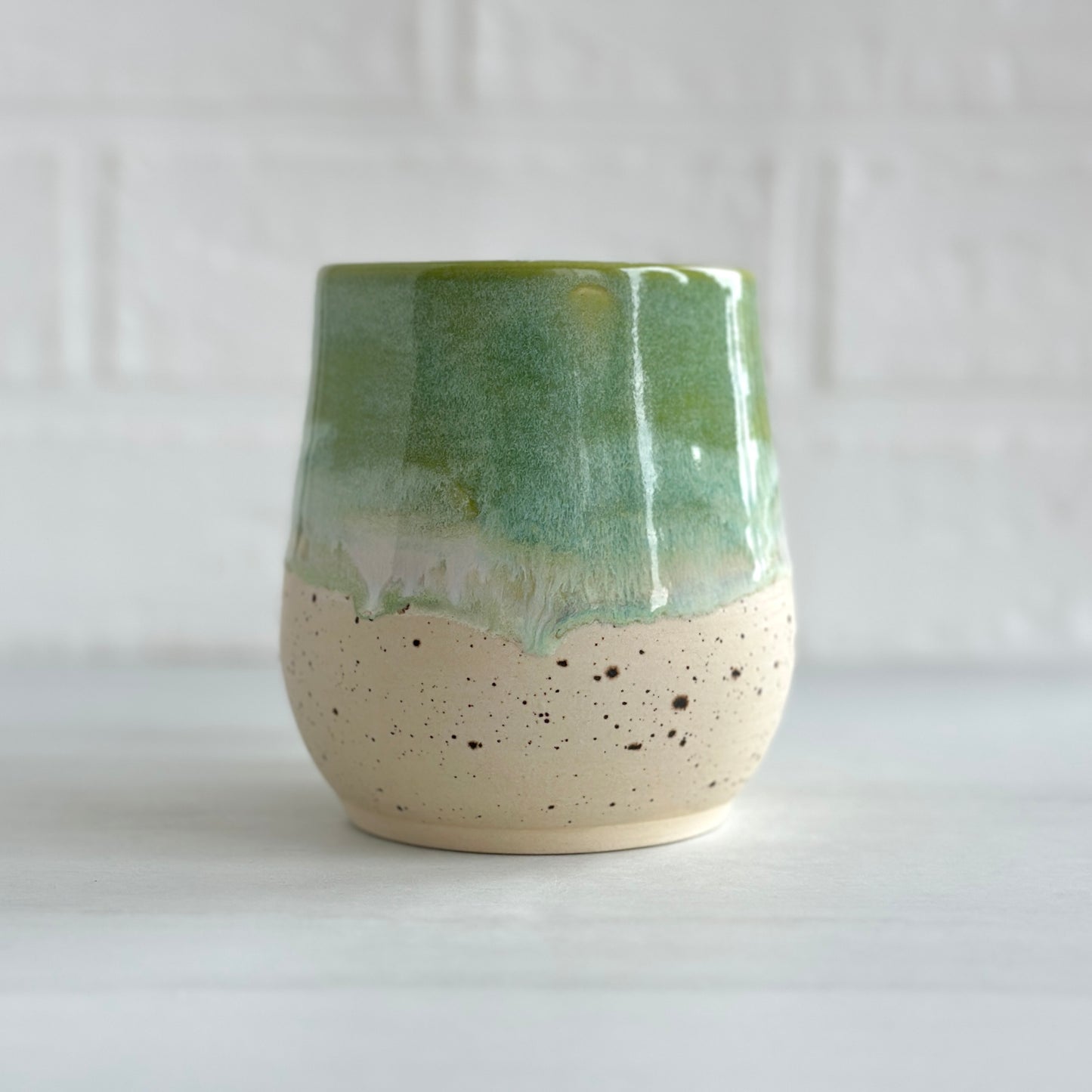 Zen Bird Mug,  Sand & Sea in Sea Green, 15oz