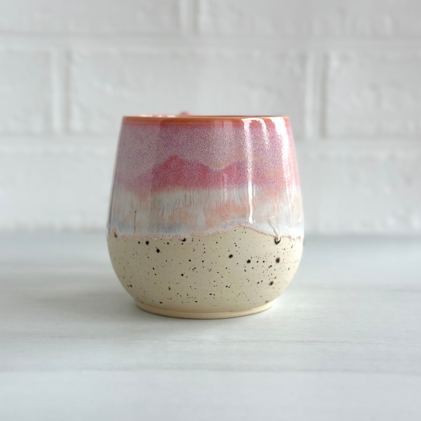 Zen Bird Mug,  Sand & Sea in Sunrise Peach Orange, 15oz #19