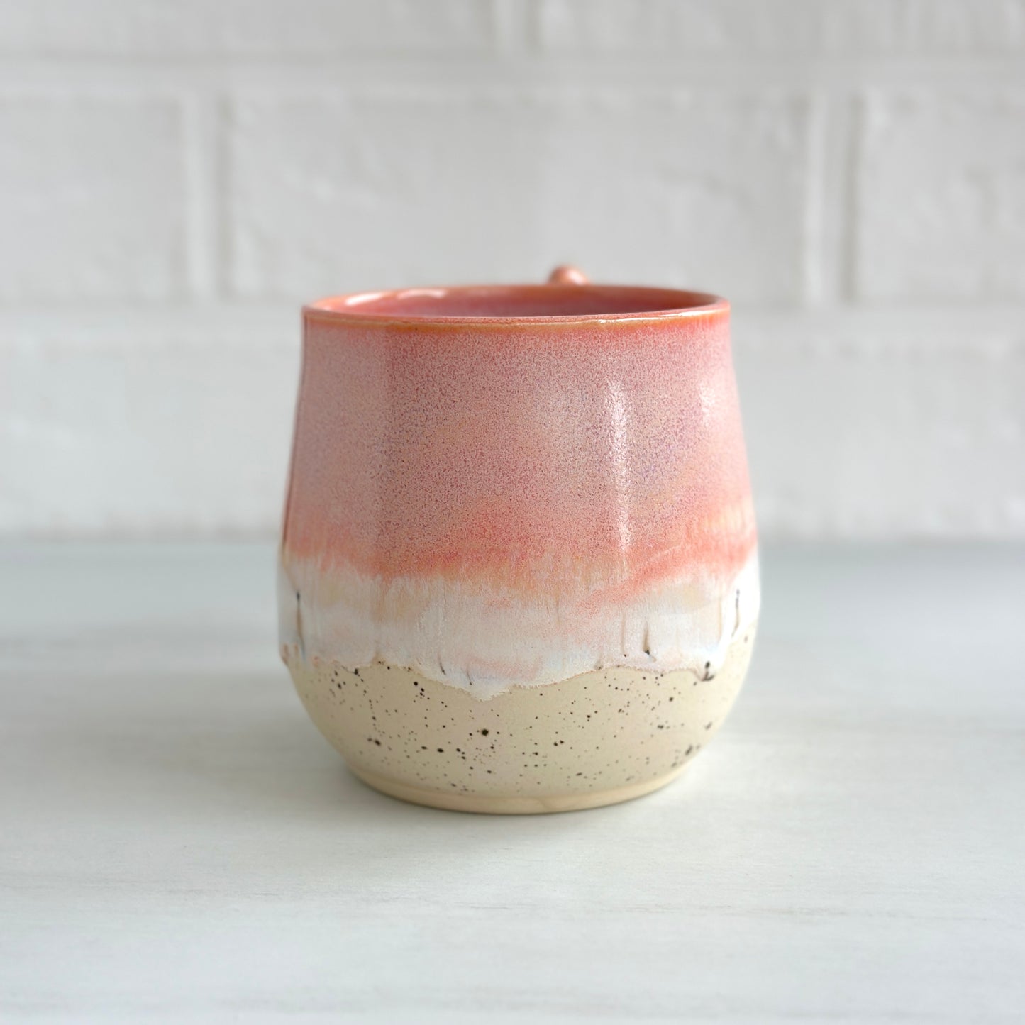Zen Bird Mug,  Sand & Sea in Sunrise Peach Orange, 15oz #20