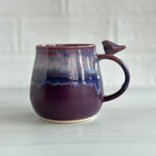 Zen Bird Mug, Northwest Purple Berries, 15oz