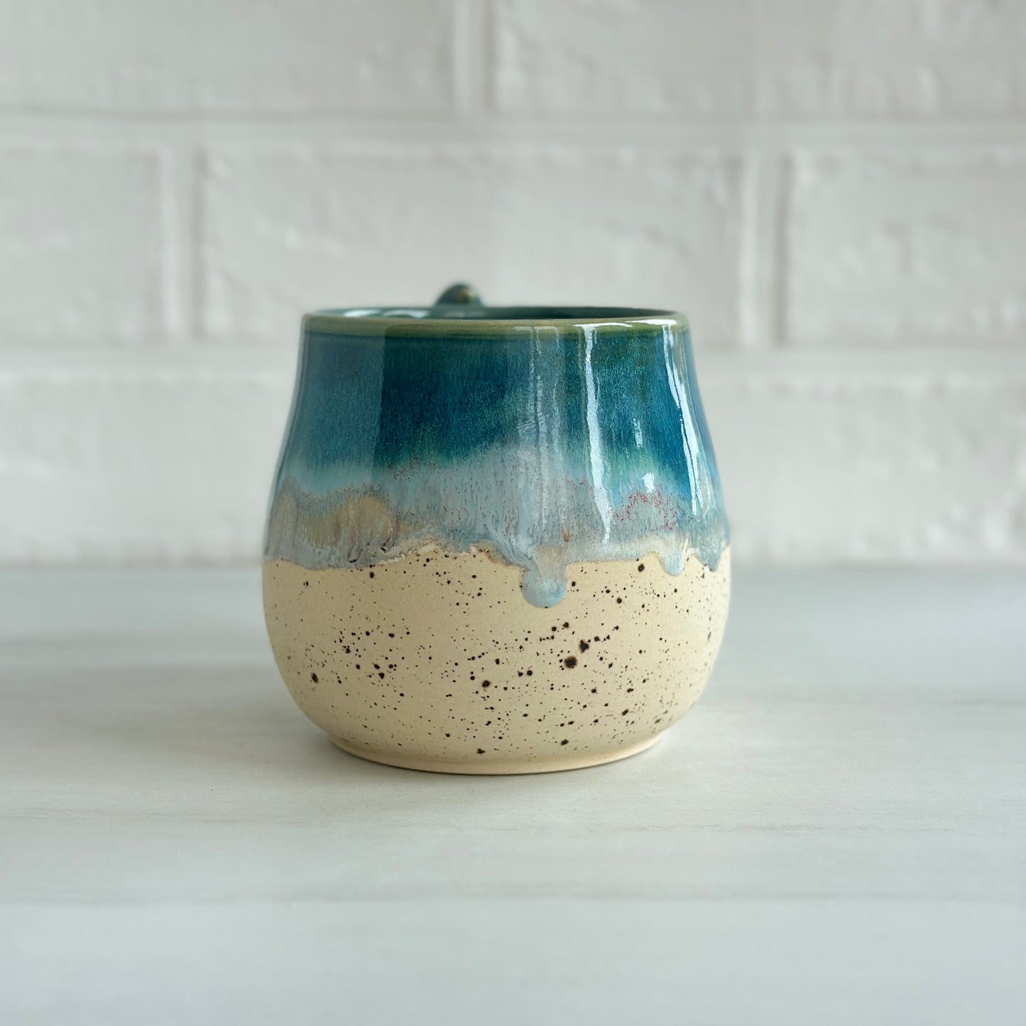 Zen Bird Mug,  Sand & Sea in Ocean Blue, 16oz  #06