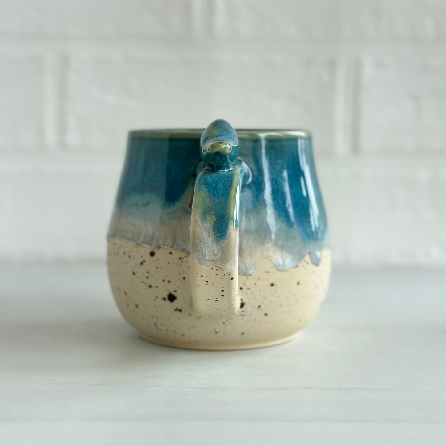Zen Bird Mug,  Sand & Sea in Ocean Blue, 16oz  #06