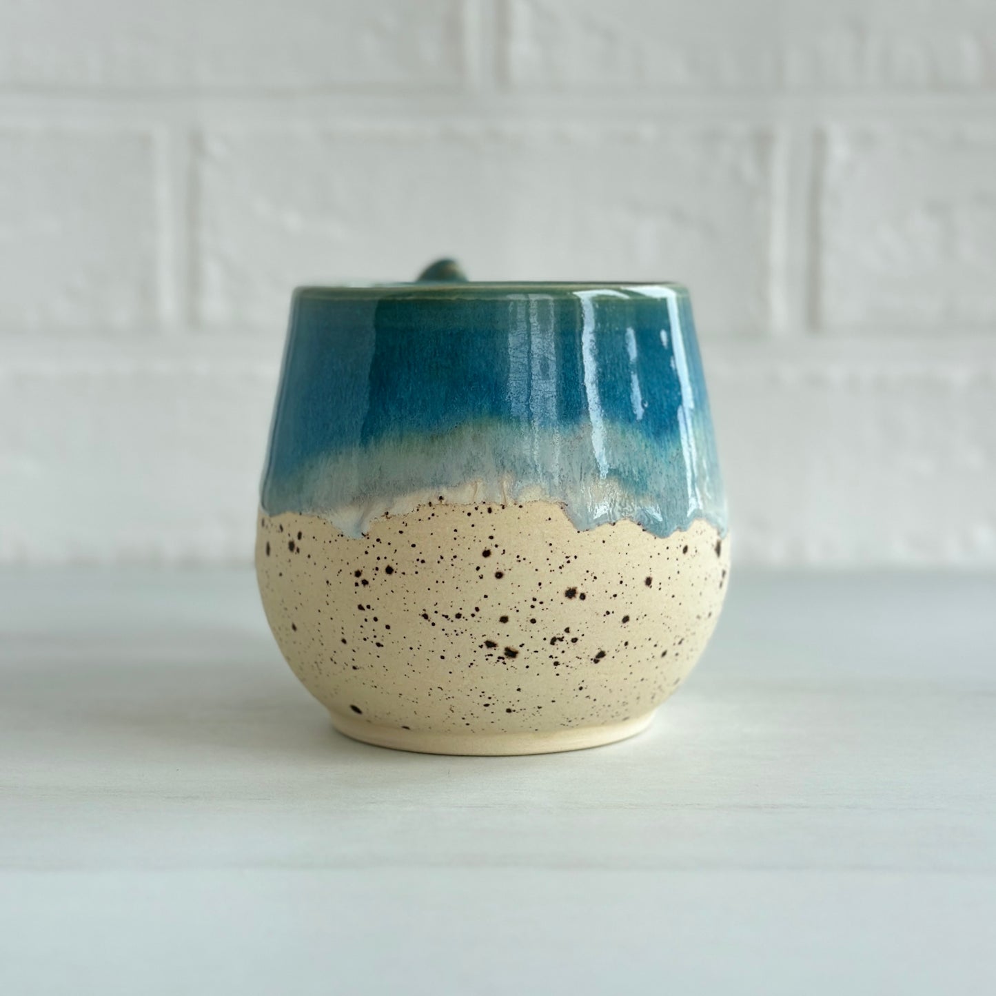 Zen Bird Mug,  Sand & Sea in Ocean Blue, 14oz  #07