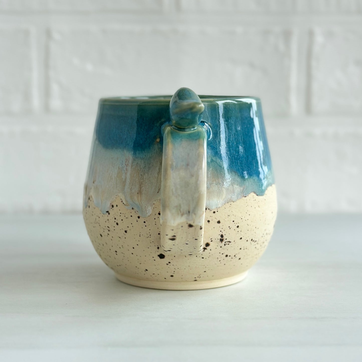 Zen Bird Mug,  Sand & Sea in Ocean Blue, 14oz  #07