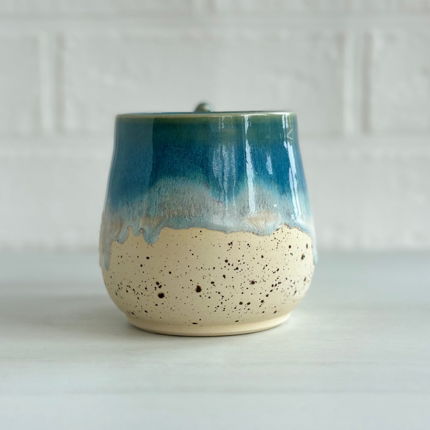 Zen Bird Mug,  Sand & Sea in Ocean Blue, 12oz  #08