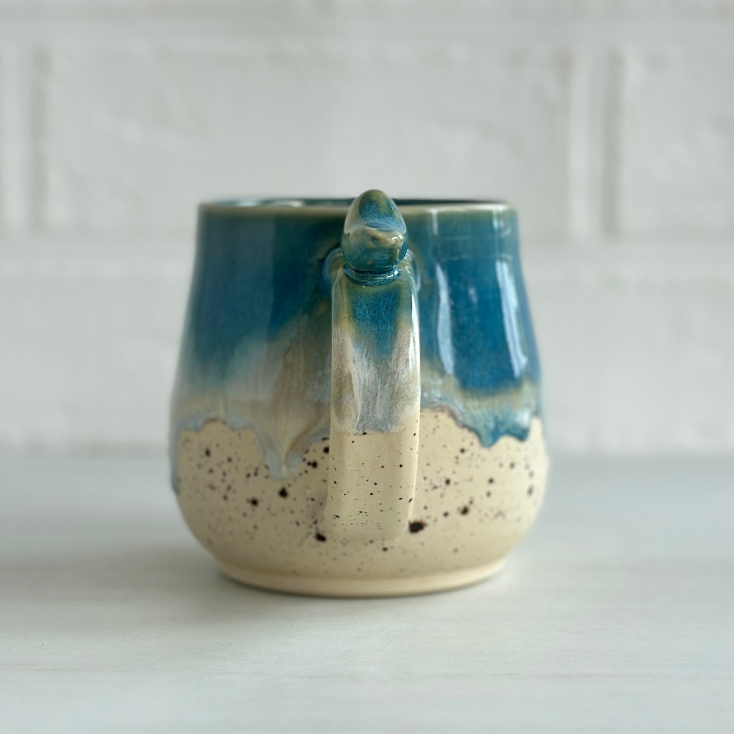Zen Bird Mug,  Sand & Sea in Ocean Blue, 12oz  #08