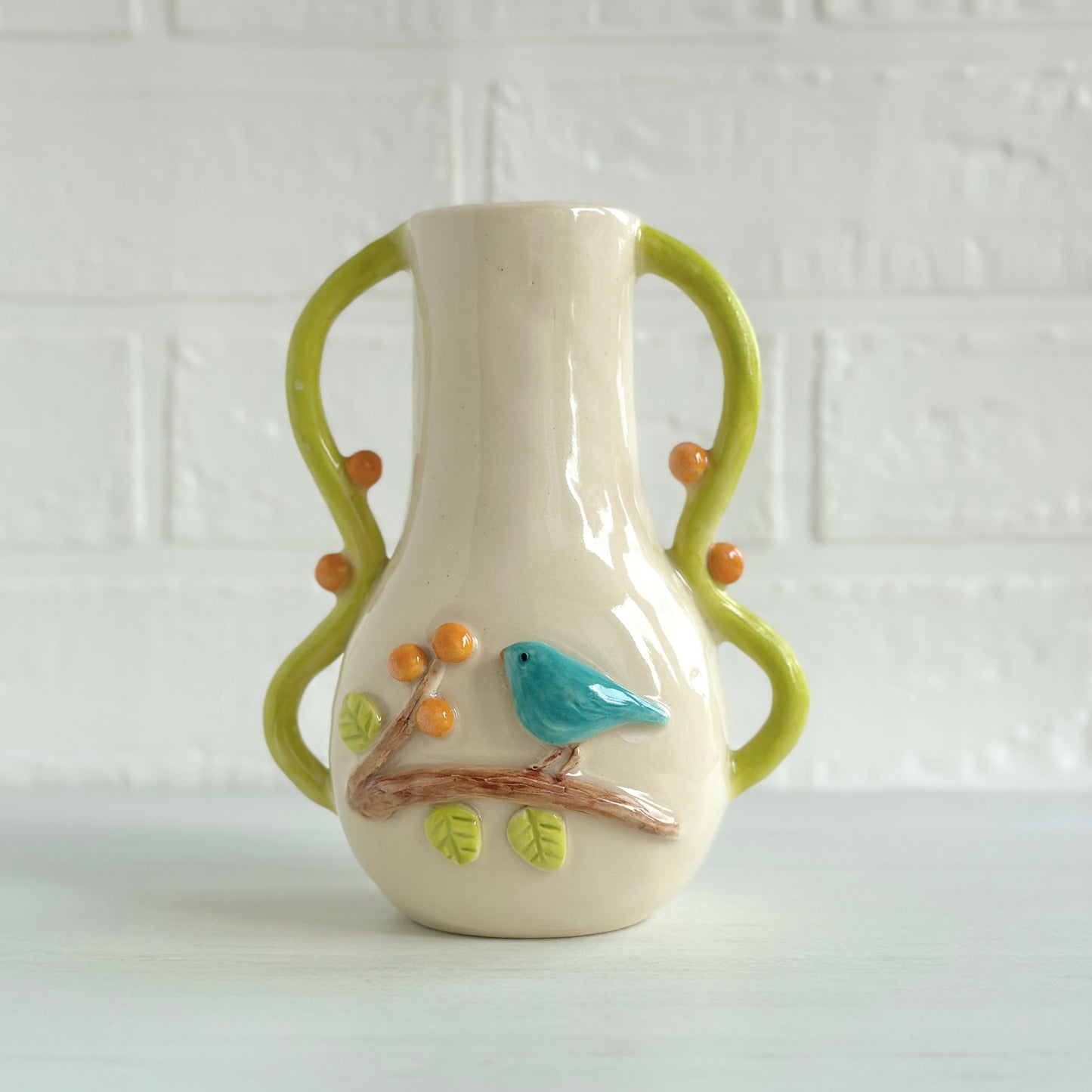 Blue Bird Bud Vase