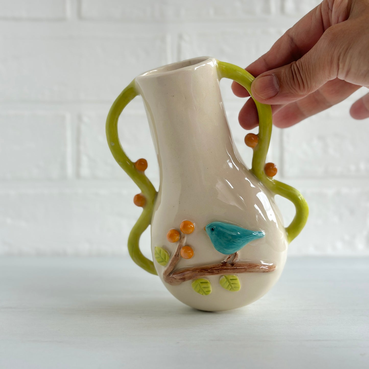 Blue Bird Bud Vase
