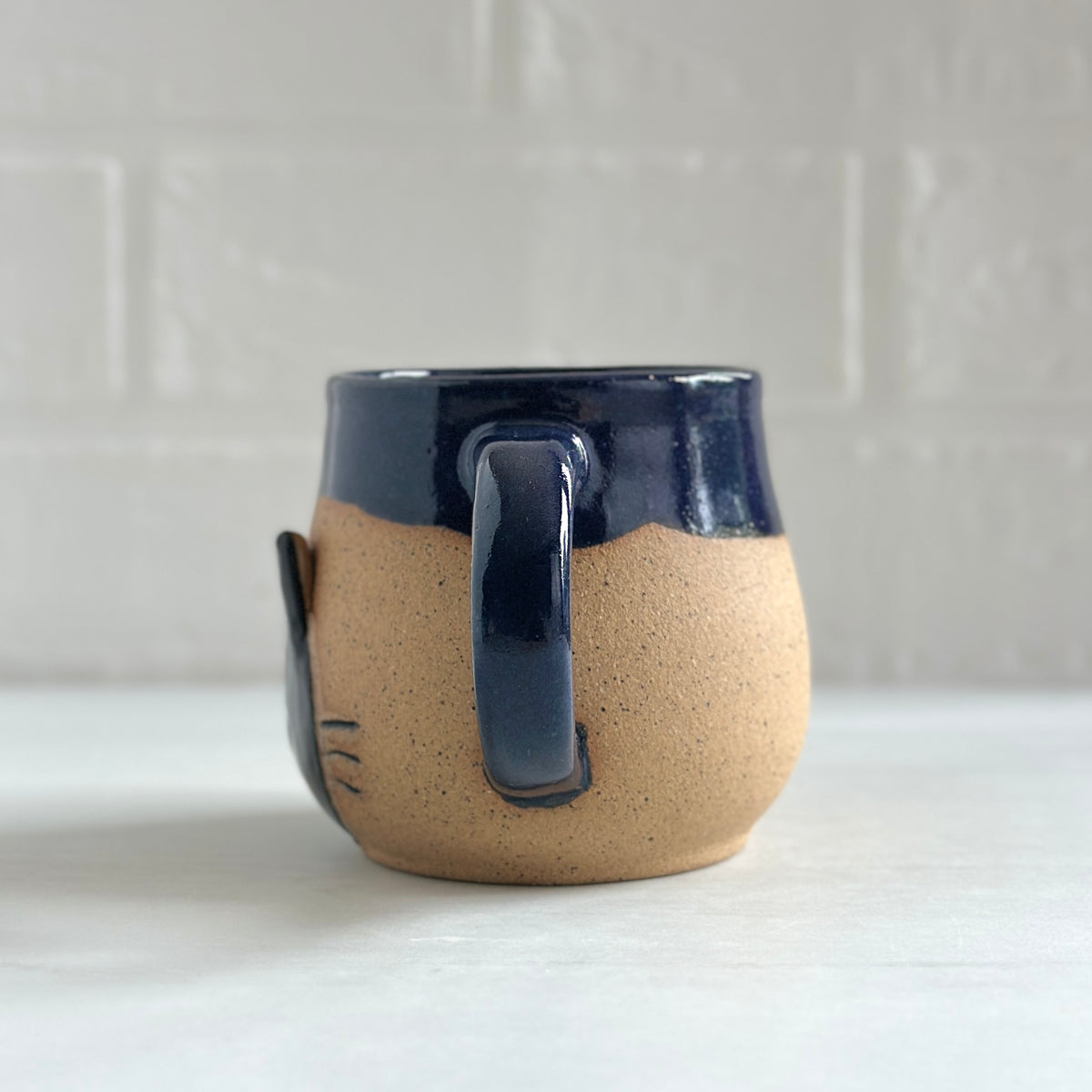 Speckled Clay Black Kitty Mug, Royal Blue #11