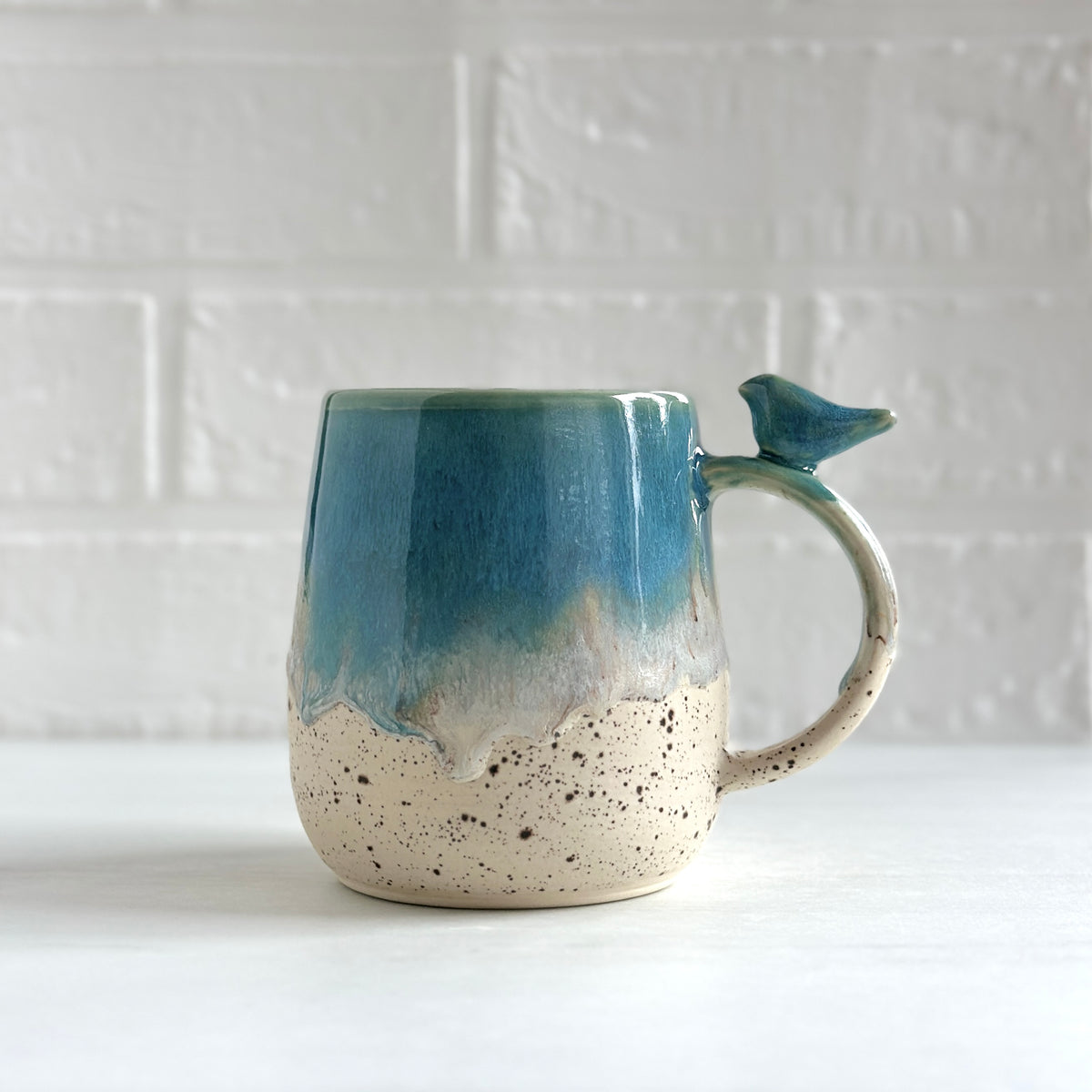 Zen Bird Mug,  Sand & Sea in Ocean Blue  #14