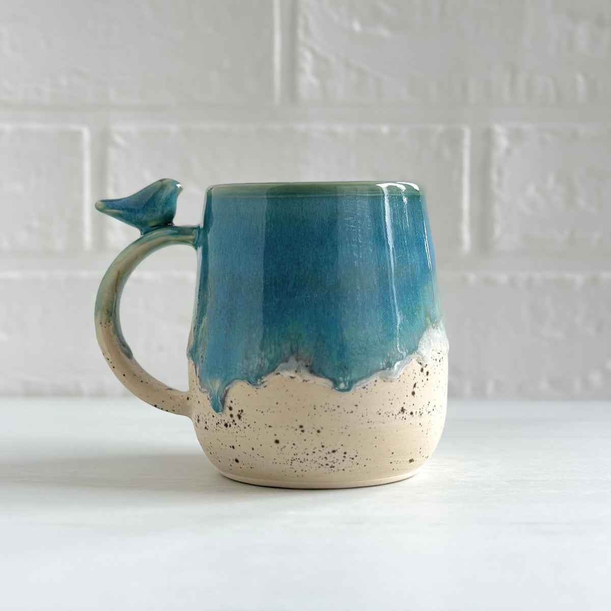 Zen Bird Mug,  Sand & Sea in Ocean Blue  #14