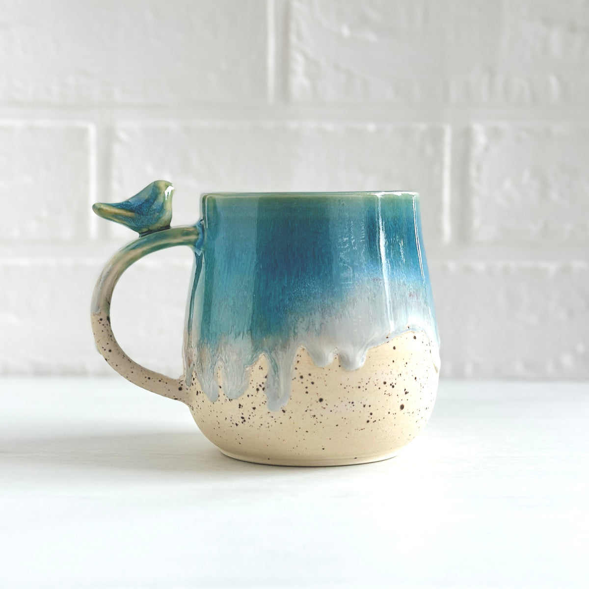 Zen Bird Mug,  Sand & Sea in Ocean Blue  #15