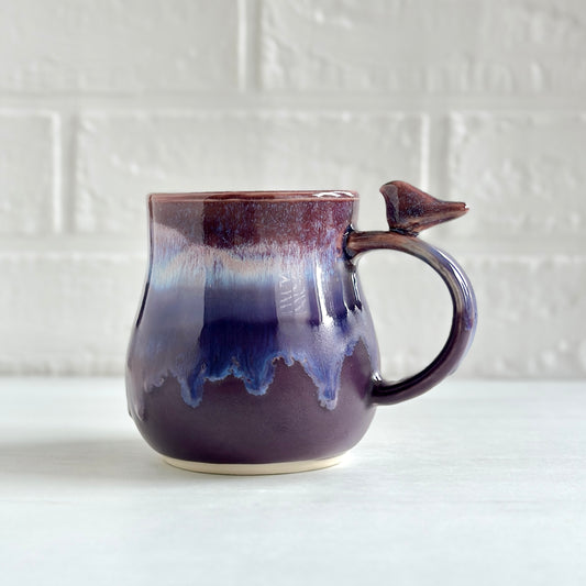 Zen Bird Mug, Northwest Purple Berries  #21
