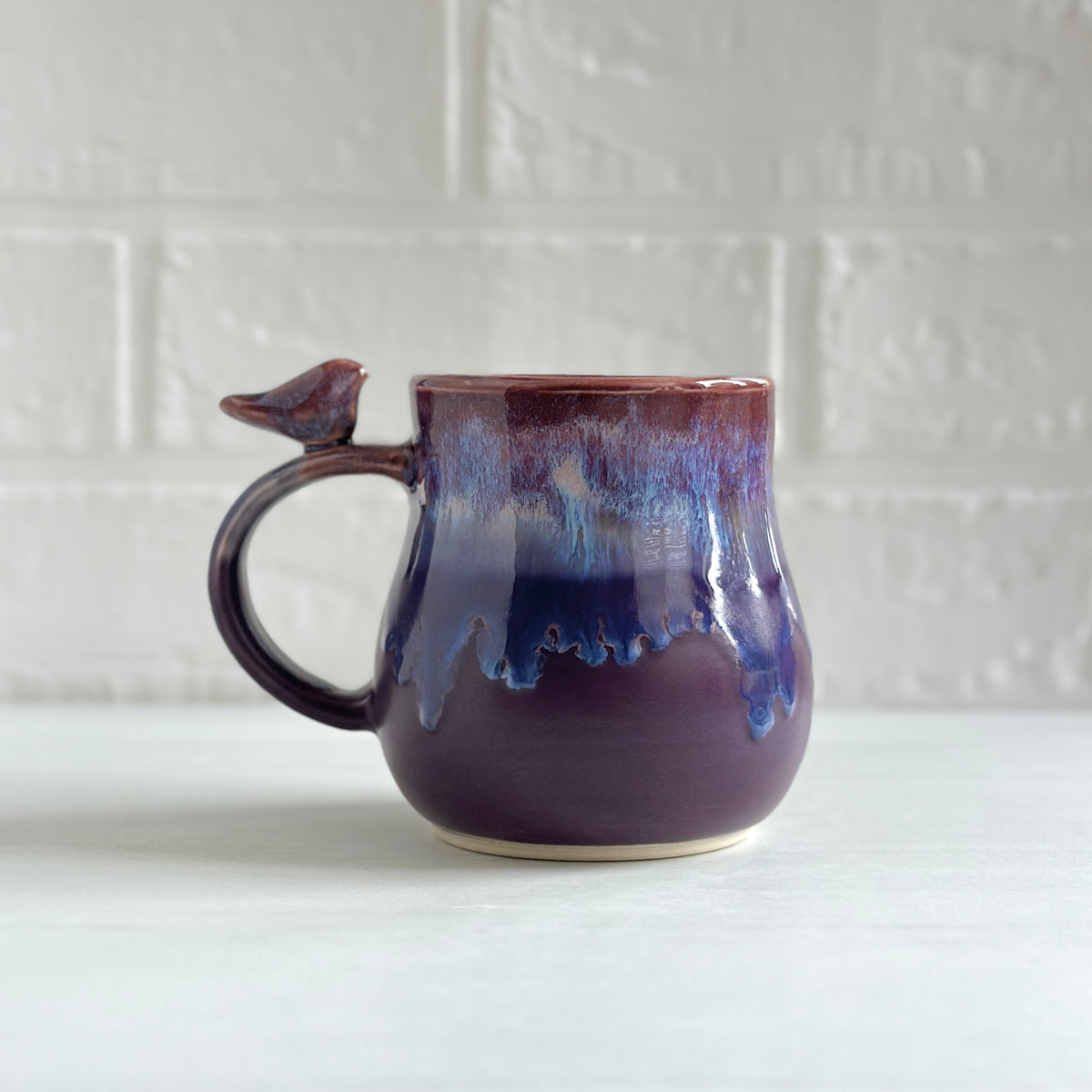 Zen Bird Mug, Northwest Purple Berries  #21