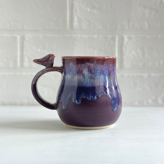 Zen Bird Mug, Northwest Purple Berries  #21