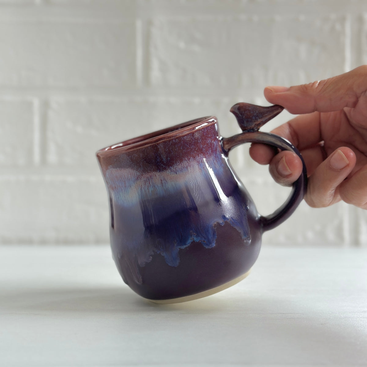 Zen Bird Mug, Northwest Purple Berries  #21