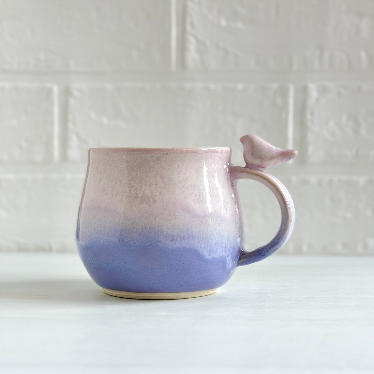 Zen Bird Mug, Sakura Pink and Lavender Purple #22
