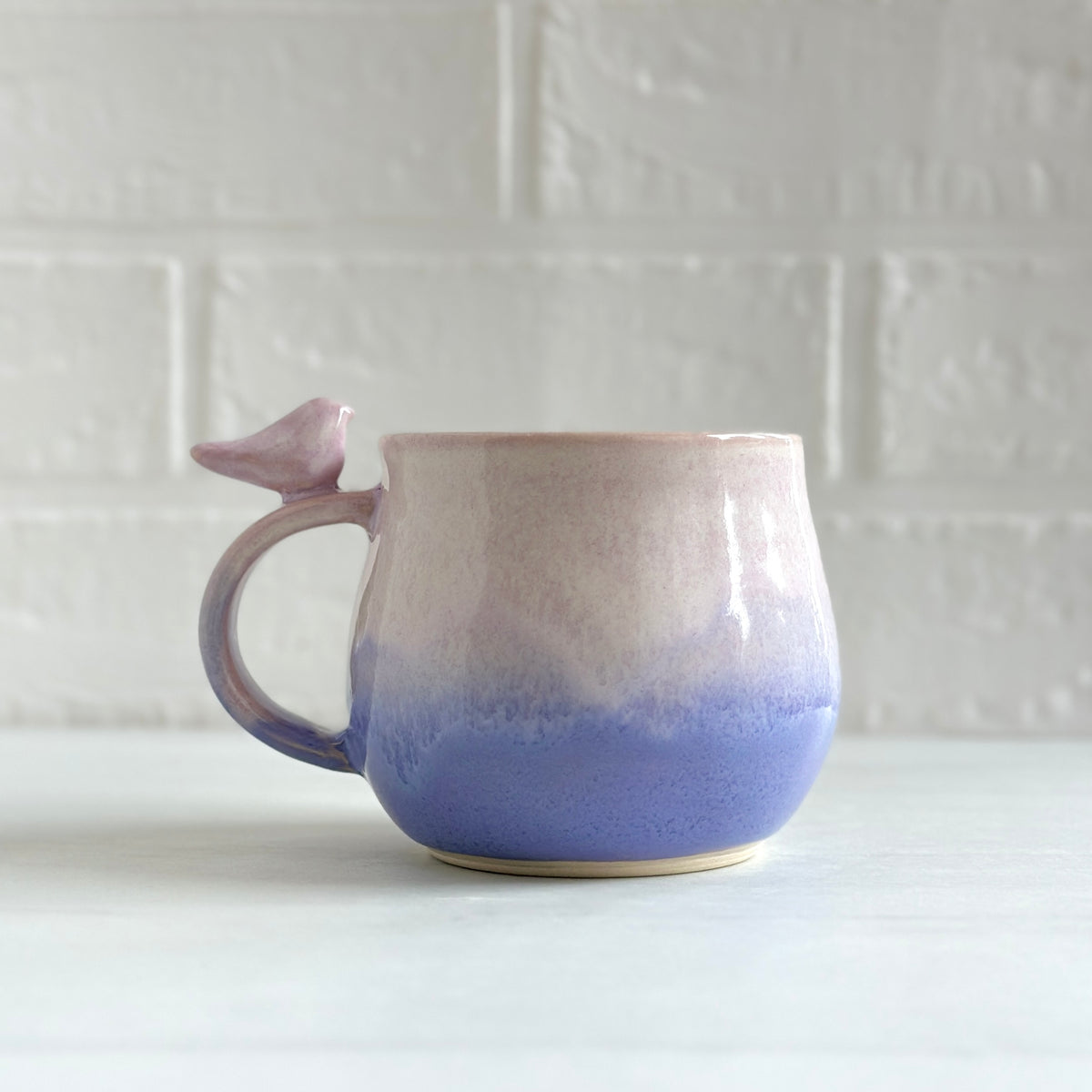 Zen Bird Mug, Sakura Pink and Lavender Purple #22