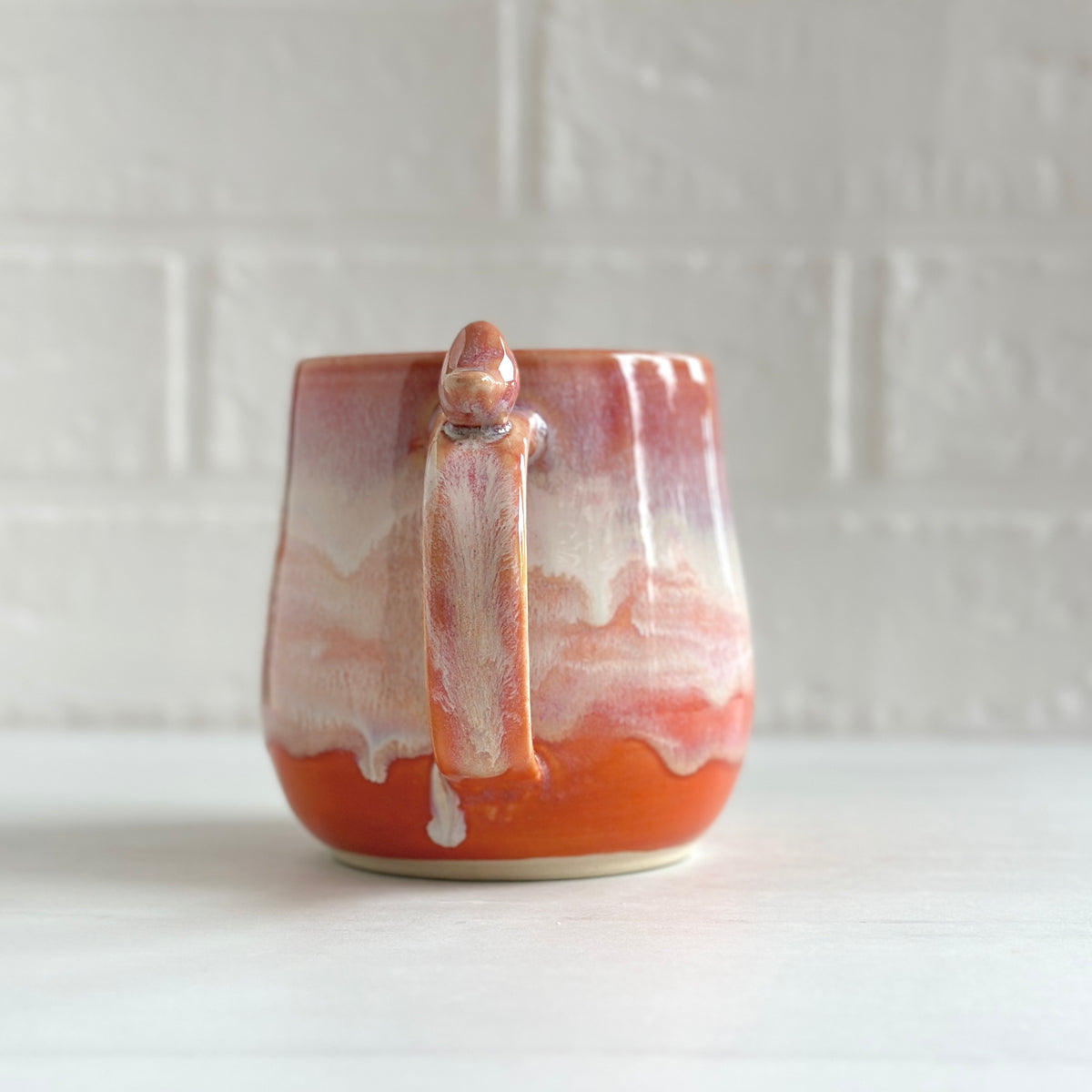 Zen Bird Mug, Tropical Sunset Orange  #23