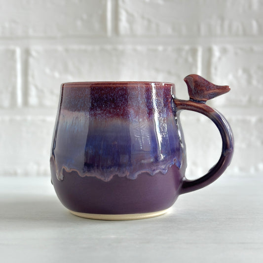 Zen Bird Mug, Northwest Purple Berries  #26