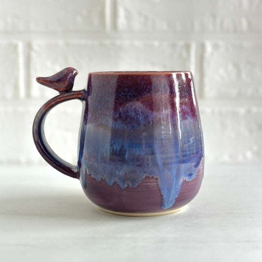 Zen Bird Mug, Northwest Purple Berries  #27