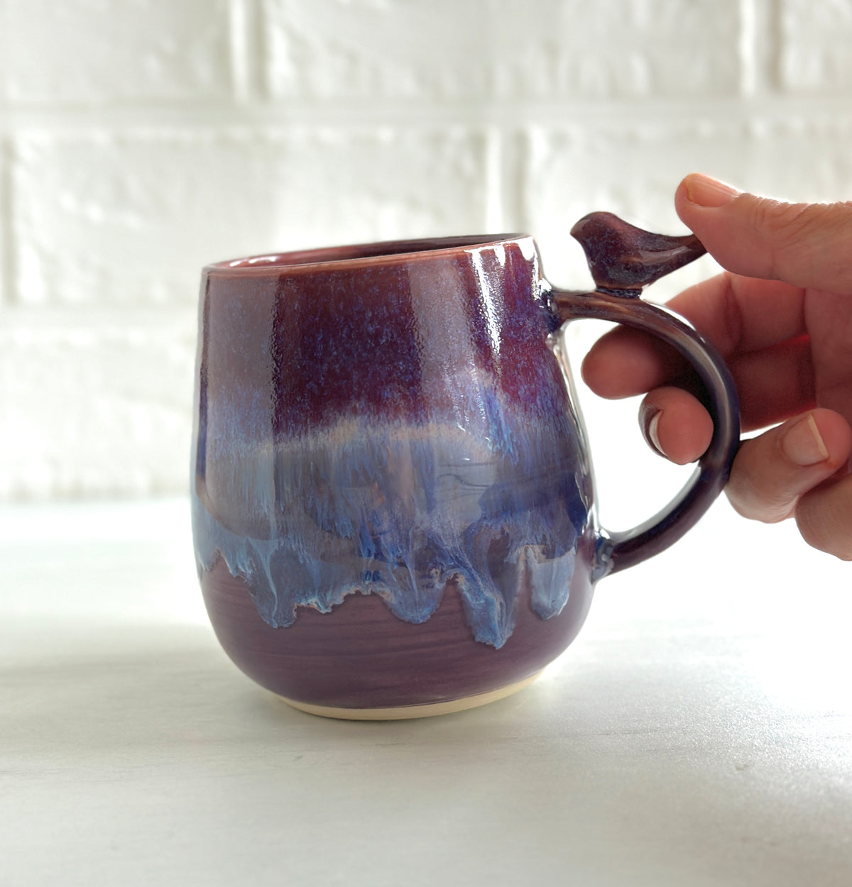 Zen Bird Mug, Northwest Purple Berries  #27